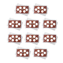 Empty Plastic Lens with Red Insert Holds 6 Quarters, 10 Pack