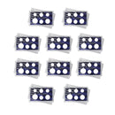 Empty Plastic Lens with Blue Insert Holds 6 Coins, 10 Pack