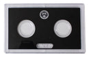 Empty Plastic Lens with Black Molded Insert Holds 2 Quarters, 5 Pack
