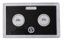 Empty Plastic Lens with Black Molded Insert Holds 2 Quarters, 10 Pack