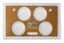 Empty Plastic Lens with Brown Type A Insert Holds 4 small dollars, 5 Pack