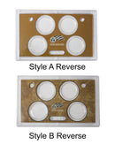 Empty Plastic Lens with Brown Type A Insert Holds 4 small dollars