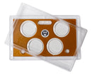 Empty Plastic Lens with Brown Insert Holds 4 small dollars