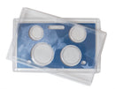 Empty Plastic Lens with Blue Insert Holds 4 Coins