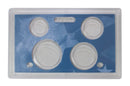 Empty Plastic Lens with Blue Insert Holds 4 Coins