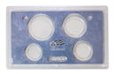 Empty Plastic Lens with Blue Insert Holds 4 Coins, 5 Pack