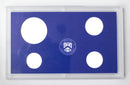 Empty Plastic Lens with blue Insert Holds 4 Coins