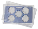 Empty Plastic Lens with Light Blue Insert Holds 5 Quarters