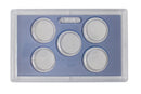 Empty Plastic Lens with Light Blue Insert Holds 5 Quarters
