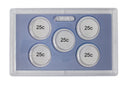 Empty Plastic Lens with Light Blue Insert Holds 5 Quarters