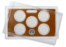 Empty Plastic Lens with Brown Insert Holds 5 Quarters