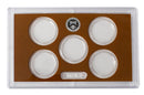 Empty Plastic Lens with Brown Insert Holds 5 Quarters, 10 Pack