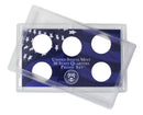 Empty Plastic Lens with Blue Insert Holds 5 Quarters