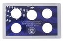Empty Plastic Lens with Blue Insert Holds 5 Quarters, 10 Pack