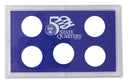 Empty Plastic Lens with Blue Insert Holds 5 Quarters, 5 Pack