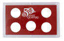 Empty Plastic Lens with Red Insert Holds 5 Quarters, 10 Pack