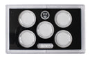 Empty Plastic Lens with Black Molded Insert Holds 5 Quarters, 5 Pack