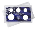 Empty Plastic Lens with blue Insert Holds 5 Coins