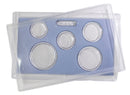 Empty Plastic Lens with Light Blue Insert Holds 5 Coins