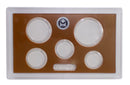 Empty Plastic Lens with Brown Insert Holds 5 Coins, 10 Pack
