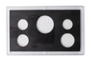 Empty Plastic Lens with Black Insert Holds 5 Coins, 1 Pack