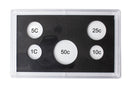 Empty Plastic Lens with Black Insert Holds 5 Coins, 5 Pack