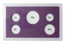 Empty Plastic Lens with Purple Insert A Holds 5 Coins