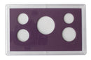 Empty Plastic Lens with Purple Insert B Holds 5 Coins, 5 Pack