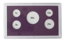 Empty Plastic Lens with Purple Insert B Holds 5 Coins