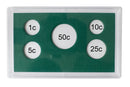 Empty Plastic Lens with Green Insert Holds 5 Coins, 10 Pack