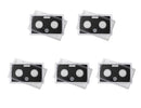 Empty Plastic Lens with Black Molded Insert Holds 2 Quarters, 5 Pack