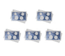Empty Plastic Lens with Blue Insert Holds 4 Coins, 5 Pack