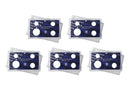 Empty Plastic Lens with blue Insert Holds 4 Coins, 5 Pack