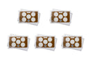 Empty Plastic Lens with Brown Insert Holds 5 Quarters, 5 Pack