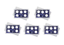 Empty Plastic Lens with Blue Insert Holds 5 Quarters, 5 Pack
