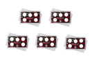 Empty Plastic Lens with Red Insert Holds 5 Quarters, 5 Pack