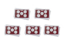 Empty Plastic Lens with Dark Red Insert Holds 5 Quarters, 5 Pack