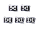 Empty Plastic Lens with Black Molded Insert Holds 5 Quarters, 5 Pack