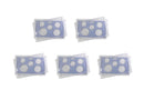 Empty Plastic Lens with Light Blue Insert Holds 5 Coins, 5 Pack