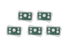 Empty Plastic Lens with Green Insert Holds 5 Coins, 5 Pack