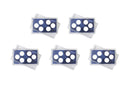 Empty Plastic Lens with Blue Insert Holds 6 Quarters, 5 Pack
