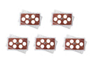 Empty Plastic Lens with Red Insert Holds 6 Quarters, 5 Pack