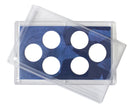 Empty Plastic Lens with Blue Insert Holds 6 Quarters