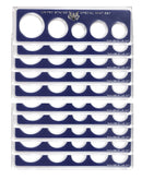 Empty Plastic Lens with blue insert, Hold 5 coins. 50c 25c 10c 5c 1c 10 Pack