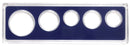 Empty Plastic Lens with blue insert, Hold 5 coins. 50c 25c 10c 5c 1c
