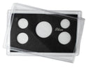 Empty Plastic Lens with Black Insert with word "Silver" - Holds 5 Coins