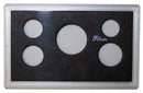 Empty Plastic Lens, Black Insert "Silver" - Holds 5 Coins 50c 25c 10c 5c 1c, 10 PK