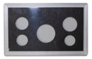 Empty Plastic Lens with Black Insert with word "Silver" - Holds 5 Coins