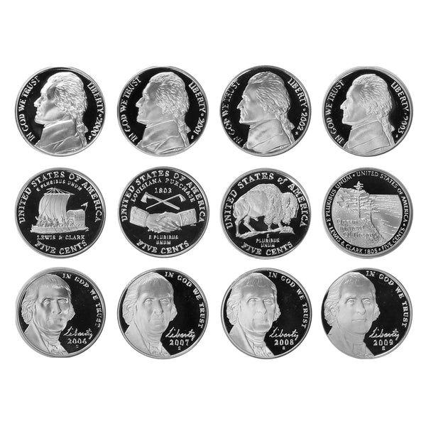 2000-2009 S Proof Jefferson Nickel Run 12 Coins