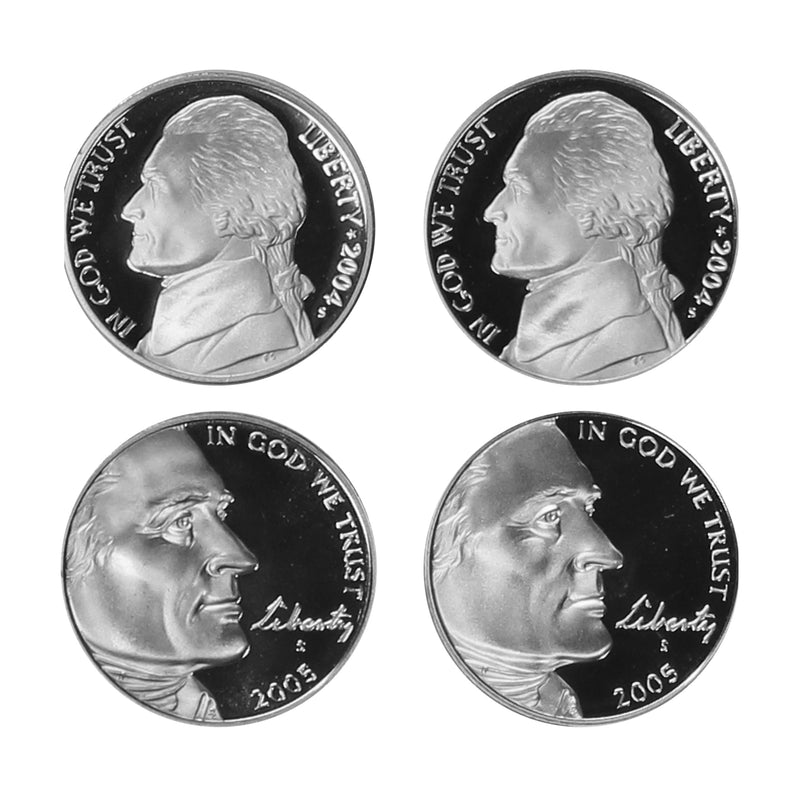 2004-2005 S Proof Jefferson Nickel Westward Journey Run 4 Coins